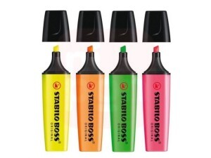 Marca Texto Stabilo Boss Estojo com 4 Cores