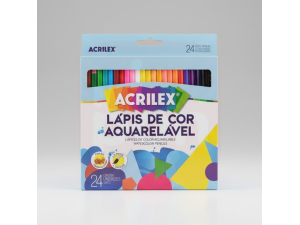 Lápis de cor aquarelável sextavado 24 cores + 1 pincel - Acrilex